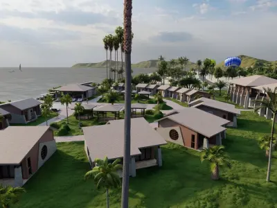 Hotel Beach 3D model