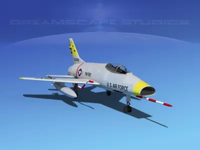 North American F-100D Super Sabre V13 USAF 3D model