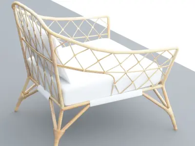 StockHolmRattan Chair Low-poly 3D model