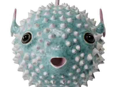 Puffer Fish Sculpture 3D model