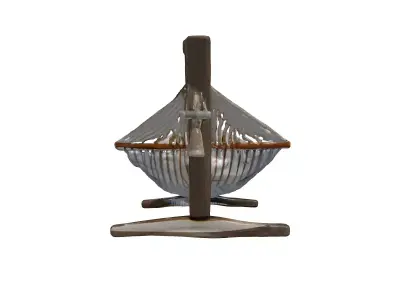 Outdoor Striped Hammock with Stand 3D model