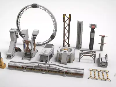 sci-fi Architecture kitbash 47 3D model