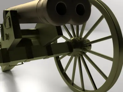Double Barreled Cannon 3D model