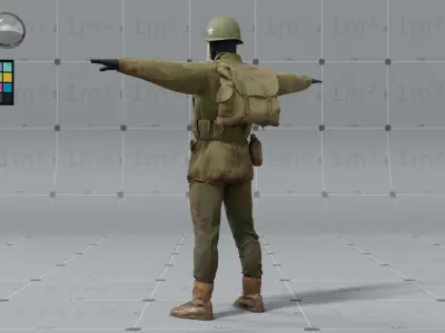 PBR 3D model - American ww2 soldier 3D model
