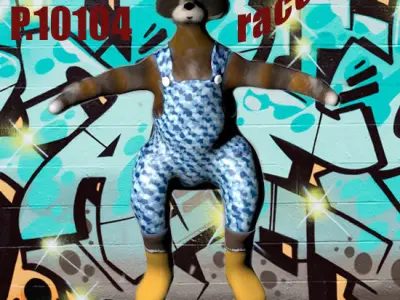 raccoon on a skateboard 3D model