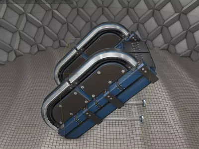 Sci-Fi Stairs - 29 - Blue Version Low-poly 3D model