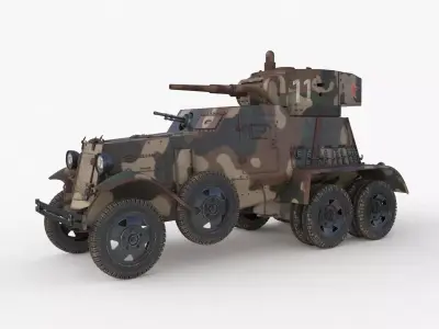 BA 6 Armored Car Camouflage Vray 3D model