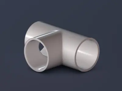 T-Pipe Connector Low-poly 3D model