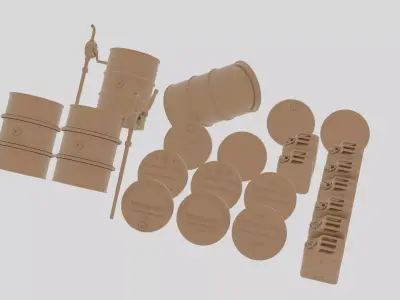 US and German WWII Fuel containers For 3d Resin Printing 3D print model