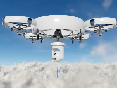 Reconnaissance Spy Drone Low-poly 3D model