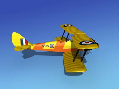 Dehavilland DH82 Tiger Moth V14 3D model