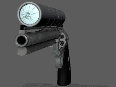 Custom Python Revolver Low-poly 3D model