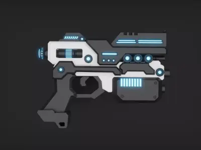 scifi gun game asset 3D model