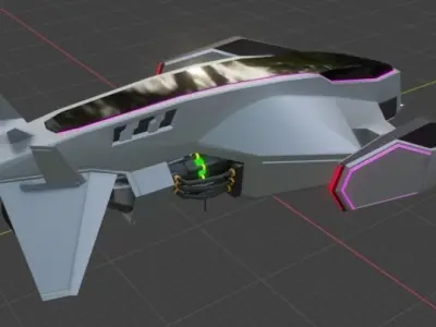 Scifi Consept Car 3D Model Low-poly 3D model