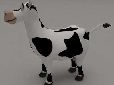 Cartoon Cow Toon Animal Low-poly 3D model