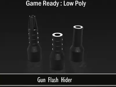 Muzzles - Flash Hider 3 set combo Low-poly 3D model
