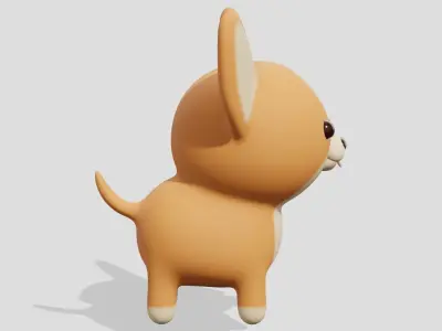 Cute chihuahua dog  3D model