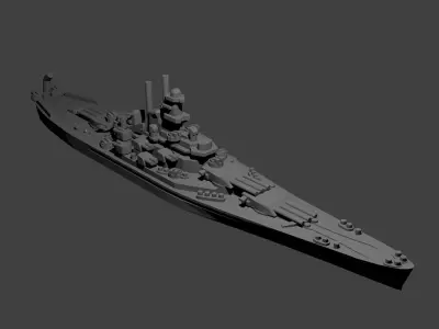 US Battleship USS Indiana Free 3D print model