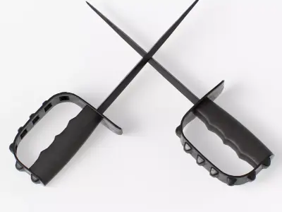 M1917 Trench Knife dark finish Low-poly 3D model