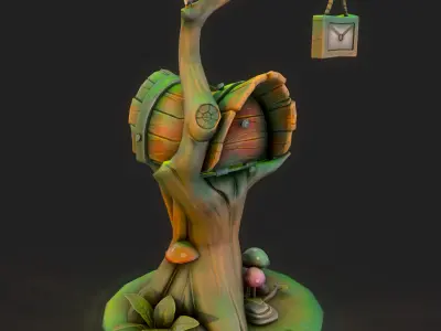 Stylized Mailbox Low-poly 3D model