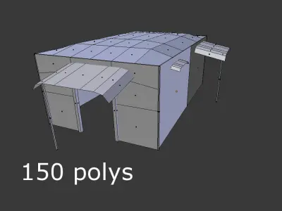 military tent Low-poly 3D model