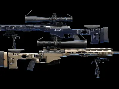 Remington M2010 rifle Low-poly 3D model