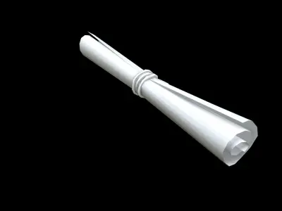 Scroll paper Low-poly 3D model