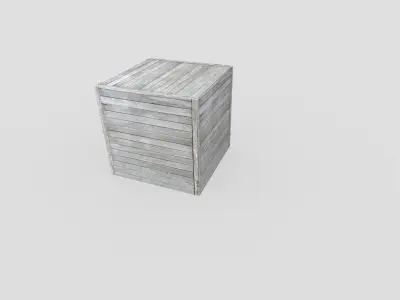 low poly wooden crate Low-poly 3D model 2