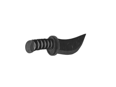 Medieval Damascus War Dagger 3D model