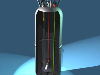 Balloon basket and gas tank 3D model