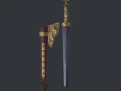 SubD Scythian Sword - 02 3D model