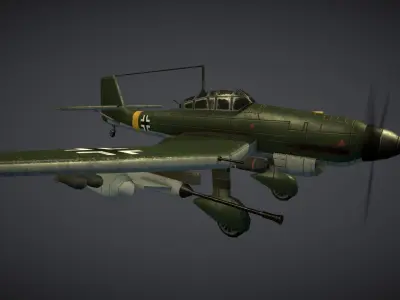 Junkers JU-87 Stuka Low-poly 3D model