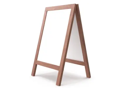 Whiteboard street display mockup 01 3D model