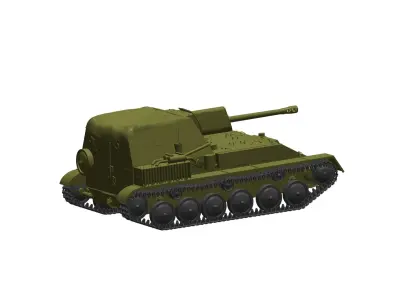 SU-76M light self-propelled gun 3D model