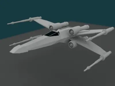 T-65 X-Wing Fighter Star Wars Low-poly 3D model