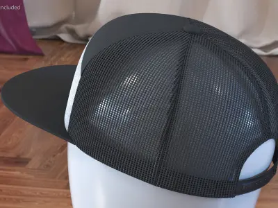 Seven Panel Mesh Back Trucker Cap 3D model