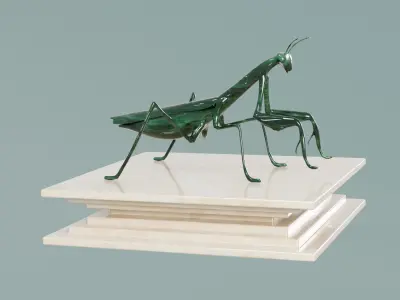 House Decoration Mantis Statue Low-poly 3D model