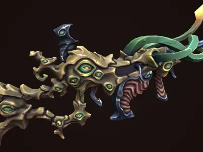 Ancient assault rifle Low-poly 3D model