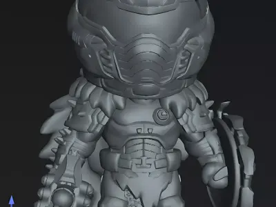 Infernal Vanguard Sci-Fi Demon Hunter Chibi 3D Print Model 3D print model