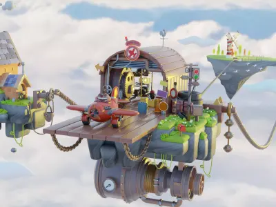 Plane Low-poly 3D model