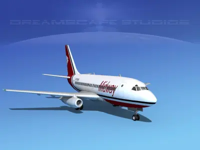Boeing 737-100 Midway 3D model
