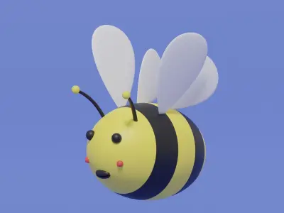 Cute Cartoon Bee 3D model