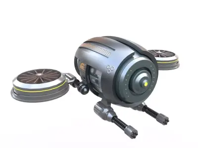 Space Drone SciFi Low-poly 3D model