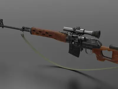 SVD Sniper Rifle Fps - Tps Low-poly 3D model