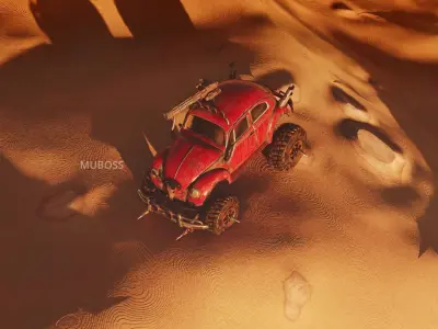 MAD MAX STLYE APOCALYPTIC CAR - HIGH POLY WITH PBR TEXTURES 3D model