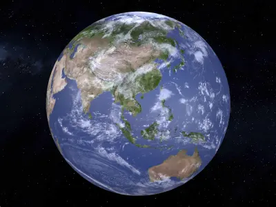 8K Earth Low-poly 3D model