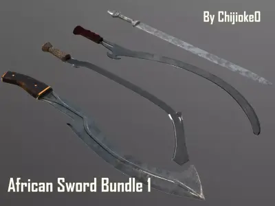 African Sword Bundle 1 3D model