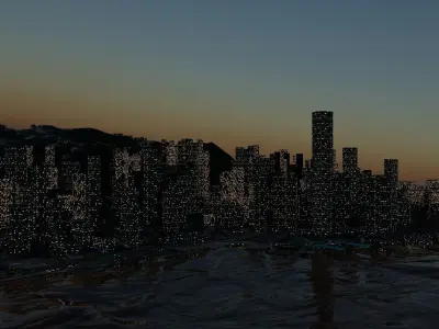 City a part of Hong Kong 3D model