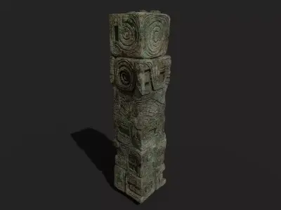 Mesoamerican pillar 3D model