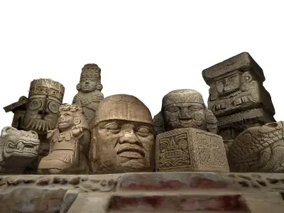 Mesoamerican Statues 3D model